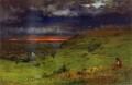 Sunset at Etretat landscape Tonalist George Inness